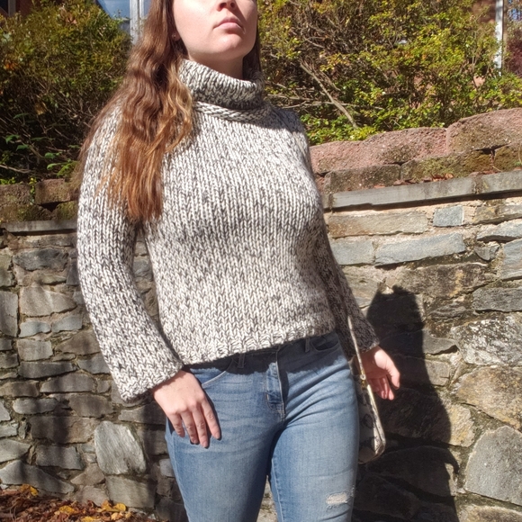 Speckled express medium turtleneck chunky sweater - Picture 5 of 8